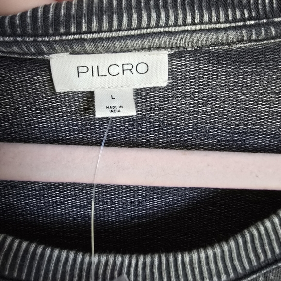 Anthropologie, New Pilcro Embellished Beaded Graphic Gray Sweatshirt SZ Large - Picture 10 of 16